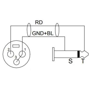 Preview: XLR female auf Klinken 2 pol Mikrofonkabel Analog & AES
